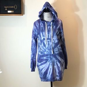 Ultra Flirt Blue Tie-Dye Dress w/ Hood Sz S